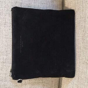 Brandon Blackwood Black/Silver Suede Zip Pouch•Used